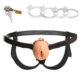 Master Series Pussy Chastity Cage - Light - Flesh Chastity Cage Set
