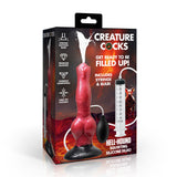 Creature Cocks Hell Hound Squirting Silicone Dildo - Red/Black 19.8 cm Squirting Canine Fantasy Dildo