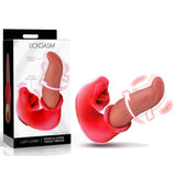 LickGasm Lusty Licker - Red/Flesh USB-C Rechargeable Kissing & Licking Tongue Vibrator