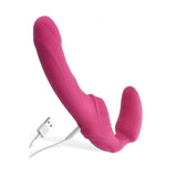 Adam & Eve Eves Vibrating Strapless Strap-On - Pink 22 cm (8.75) USB Rechargeable Strapless Strap-On-B842 6200