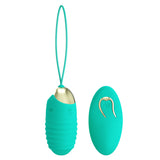 Party Up IAN Remote Egg - Teal - Teal USB Rechargeable Vibrating Egg with Wireless Remote-BI-014362W-3A4-PU