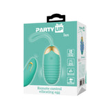 Party Up IAN Remote Egg - Teal - Teal USB Rechargeable Vibrating Egg with Wireless Remote-BI-014362W-3A4-PU