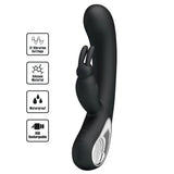 Party Up COLIN Rabbit Vibe - Black - Black 21 cm USB Rechargeable Rabbit Vibrator-BI-014420-1-PU