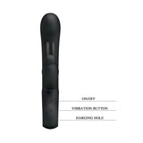 Party Up COLIN Rabbit Vibe - Black - Black 21 cm USB Rechargeable Rabbit Vibrator-BI-014420-1-PU