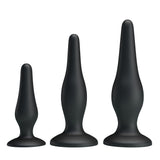 Party Up JERRY Butt Plug Set - Black Butt Plugs - Set of 3 Sizes-BI-014456H-PU