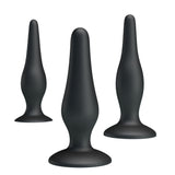 Party Up JERRY Butt Plug Set - Black Butt Plugs - Set of 3 Sizes-BI-014456H-PU