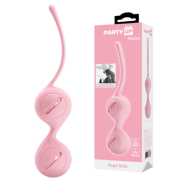 Party Up VIVIAN Kegel Balls - Pink - Pink Kegel Balls-BI-014490-PU