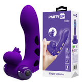 Party Up MIKE Finger Vibe - Purple - Purple Vibrating Finger Vibrator-BI-014836-1-PU