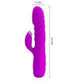 Party Up BOB Thrusting Vibe - Purple - Purple 25 cm USB Rechargeable Thrusting Rabbit Vibrator-BI-014863-PU