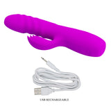 Party Up BOB Thrusting Vibe - Purple - Purple 25 cm USB Rechargeable Thrusting Rabbit Vibrator-BI-014863-PU