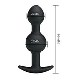 Party Up JAMES Anal Bead Plug - Black 10.4 cm Beaded Butt Plug-BI-040034-PU