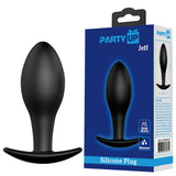 Party Up JEFF Silicone Plug - Black 8.5 cm Butt Plug-BI-040038N-PU