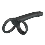 Party Up MARTIN Double Penetrator - Black Cock & Ball Rings with Double Penetrator-BI-210332-PU