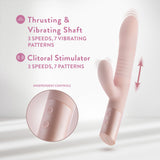 Blush - Fraya - Pink - Pink 24.1 cm USB Rechargeable Thrusting Rabbit Vibrator-BL-42601