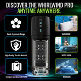 M For Men - Whirlwind Pro - Clear USB Rechargeable Rotating & Sucking Auto Stroker-BL-87605