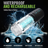 M For Men - Whirlwind Pro - Clear USB Rechargeable Rotating & Sucking Auto Stroker-BL-87605