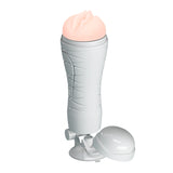 CRAZY BULL FLORA Vibrating Stroker - Flesh USB Rechargeable Vibrating Squeezeable Vagina Stroker with Suction Base-BM-00900T48Z