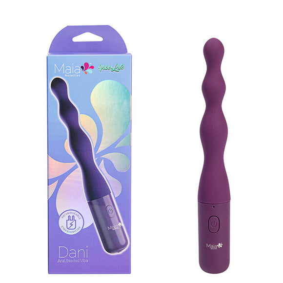 Maia DANI - Purple 17.8 cm USB Rechargeable Beaded Vibrator-BO-23-007
