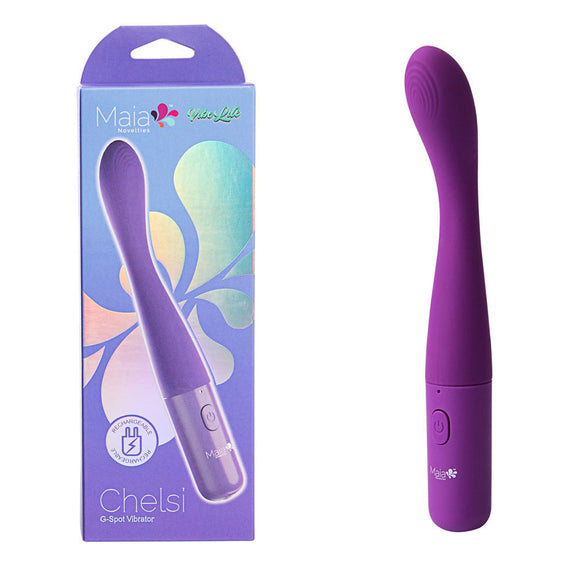 Maia CHELSI - Purple 17.8 cm USB Rechargeable Vibrator-BO-23-008