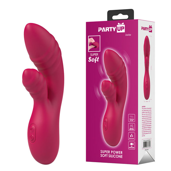 Party Up DALIDA - Pink - Pink 16.2 cm USB Rechargeable Rabbit Vibrator-BP-W00002