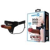 Party Up NELSON Vibrating Strap-On - Brown 17.5 cm Vibrating Hollow Strap-On-BW-022096Z-PU