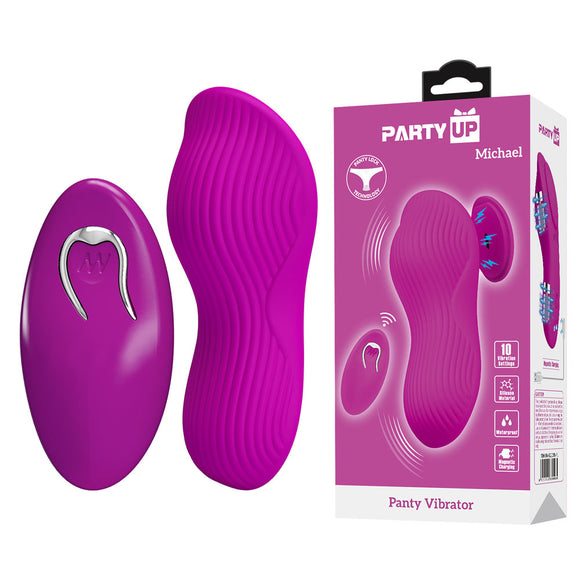 Party Up MICHAEL Panty Vibe - Pink - Pink USB Rechargeable Panty Vibrator with Wireless Remote Control-BW-022100W-PU
