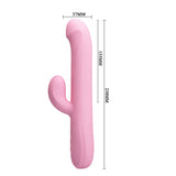 Party Up DEAN Wavy Rotation Vibe - Pink - Pink 23.8 cm USB Rechargeable Rotating Rabbit Vibrator-BW-069004-PU