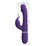 Party Up DAVID Swinging Vibe - Purple - Purple 23.2 cm USB Rechargeable Rabbit Vibrator with Flicking Arm-BW-500025-2-PU