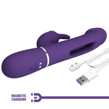 Party Up DAVID Swinging Vibe - Purple - Purple 23.2 cm USB Rechargeable Rabbit Vibrator with Flicking Arm-BW-500025-2-PU