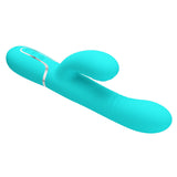 Party Up PAUL Rolling Beads Vibrator - Teal - Teal 22.6 cm USB Rechargeable Thrusting Rabbit Vibrator-BW-500034-1-PU