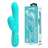 Party Up PAUL Rolling Beads Vibrator - Teal - Teal 22.6 cm USB Rechargeable Thrusting Rabbit Vibrator-BW-500034-1-PU