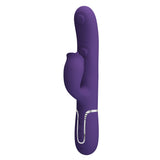 Party Up ALAN Dual Motor Vibrator - Purple - Purple 22.8 cm USB Rechargeable Vibrator with Licking Clit Stimulator and Thumping Shaft-BW-500035-2-PU