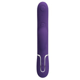 Party Up ALAN Dual Motor Vibrator - Purple - Purple 22.8 cm USB Rechargeable Vibrator with Licking Clit Stimulator and Thumping Shaft-BW-500035-2-PU
