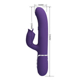 Party Up ALAN Dual Motor Vibrator - Purple - Purple 22.8 cm USB Rechargeable Vibrator with Licking Clit Stimulator and Thumping Shaft-BW-500035-2-PU