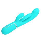 Party Up ANDY Multi Function Vibrator - Teal - Teal 22.2 cm USB Rechargeable Rabbit Vibrator with Flicking and Thumping Tip-BW-500041-1-PU