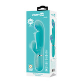 Party Up ANDY Multi Function Vibrator - Teal - Teal 22.2 cm USB Rechargeable Rabbit Vibrator with Flicking and Thumping Tip-BW-500041-1-PU