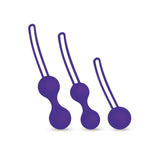 Bodywand Squeeze 3pc Kegel Training Set - Purple Weighted Kegel Ball Set - 3 Piece Kit-BW2007