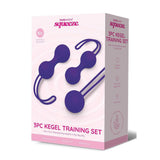 Bodywand Squeeze 3pc Kegel Training Set - Purple Weighted Kegel Ball Set - 3 Piece Kit-BW2007