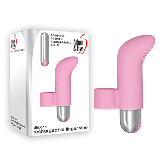 Adam & Eve Silicone Rechargeable Finger Vibe - Pink USB Rechargeable Finger Stimulator-C221 6200