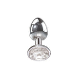 Adam & Eve Clear Gem Anal Plug - Small - Metallic 7.1 cm Small Butt Plug with Clear Gem Base-C656 2458