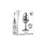 Adam & Eve Clear Gem Anal Plug - Small - Metallic 7.1 cm Small Butt Plug with Clear Gem Base-C656 2458