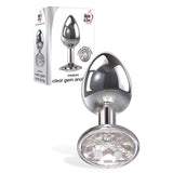 Adam & Eve Clear Gem Anal Plug - Medium - Metallic 8.2 cm Medium Butt Plug with Clear Gem Base-C656 2468