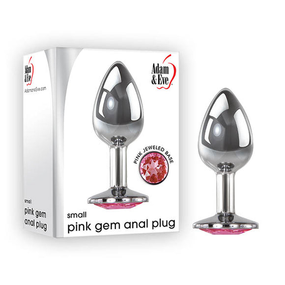 Adam & Eve Pink Gem Anal Plug - Small - Silver Small 7.1 cm Metal Butt Plug with Pink Gem-C656 6258