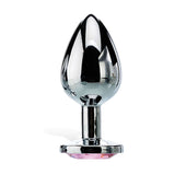 Adam & Eve Pink Gem Anal Plug - Medium - Silver Medium 8.2 cm Metal Butt Plug with Pink Gem-C656 6268
