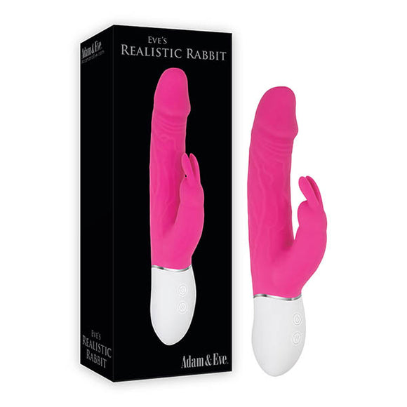 Adam & Eve Eves Realistic Rabbit - Pink 21.6 cm USB Rechargeable Rabbit Vibrator-C770 6200