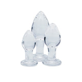 Clarity - Utopian Trinity - Clear Glass Butt Plugs - Set of 3 Sizes-CLA-24