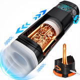 CyberSkin The Titan - Black USB Rechargeable Thrusting & Vibrating Auto Masturbator with Heater-CS-BT-BLK