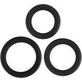 Adam & Eve Silicone Penis Ring Set - Black Cock Rings - Set of 3 Sizes-D726 8000
