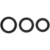 Adam & Eve Silicone Penis Ring Set - Black Cock Rings - Set of 3 Sizes-D726 8000