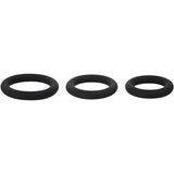 Adam & Eve Silicone Penis Ring Set - Black Cock Rings - Set of 3 Sizes-D726 8000